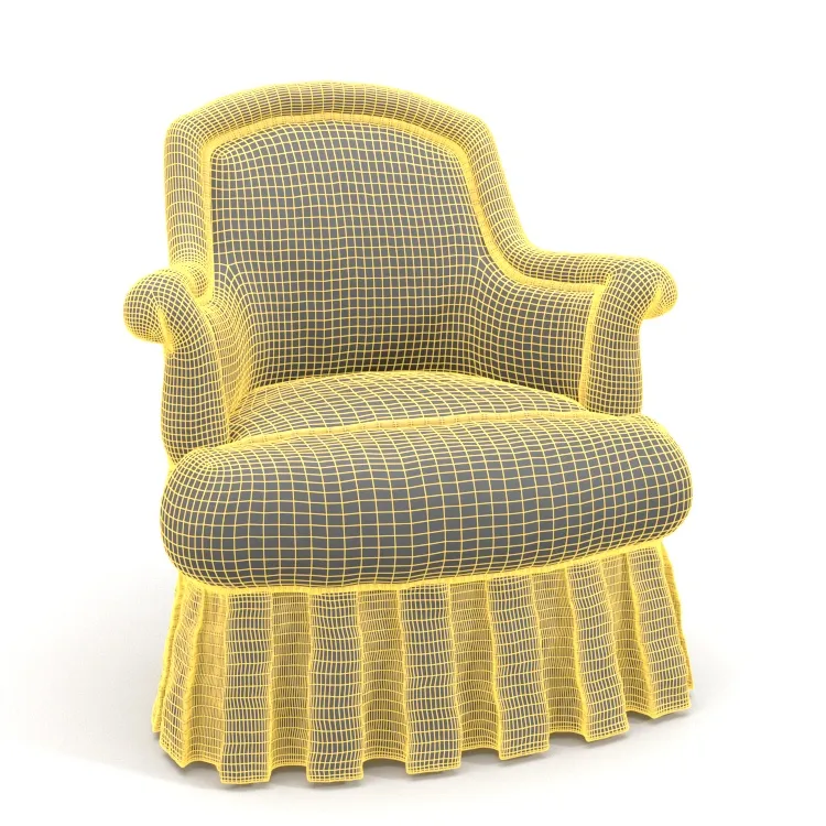 Crapaud Cocktail Skirt Arm Chair PBR 3D Model_07